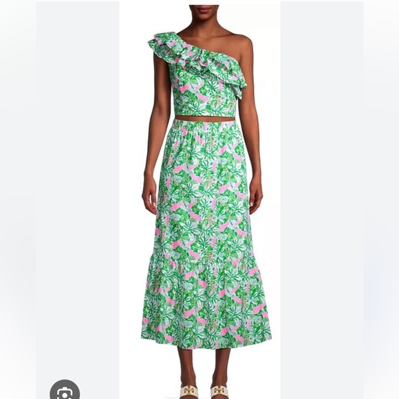 Lilly Pulitzer Kasida Ruffle Set (botanical green) size 4 NWT - Picture 5 of 9